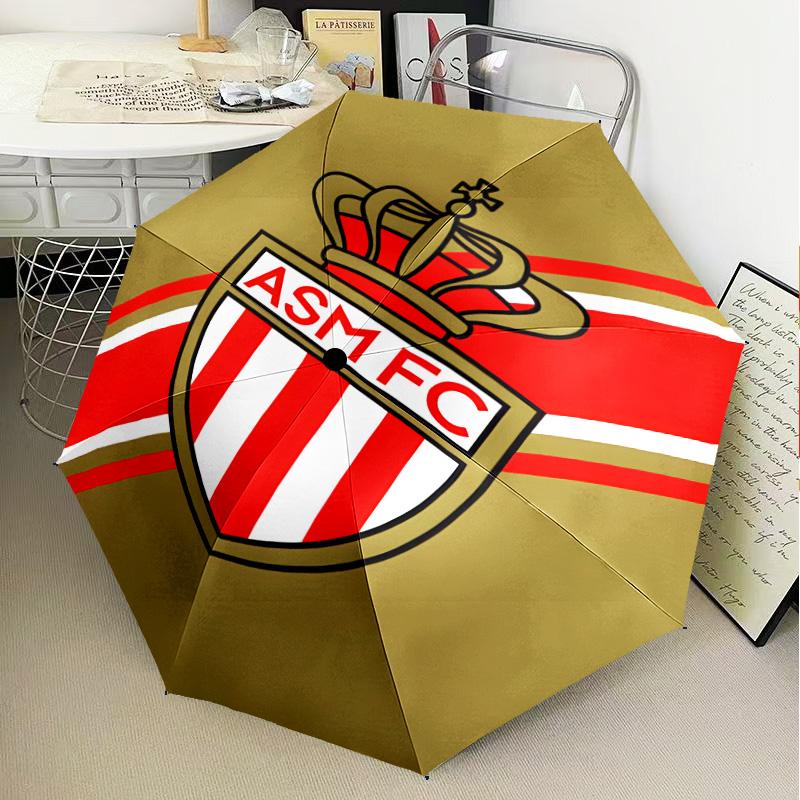 1PC Football Monaco Printed Umbrella Folding Umbrella, Automatic Umbrella 8-Frame for Travel, Camping Fan Gifts Christmas Gifts