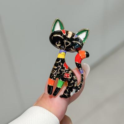 Fashion Creative Animal Brooch Cute Personality Dripping Kitten Corsage Suit Accessories