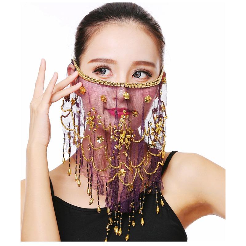 Y indian dance performance veil, dance props, belly dance accessories, plum blossom veil