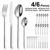 4/6/16/24 Pieces Cutlery Set Stainless Steel Thin Tableware Mirror Elegant Fork Spoon Western Dinner Set Sliverware4