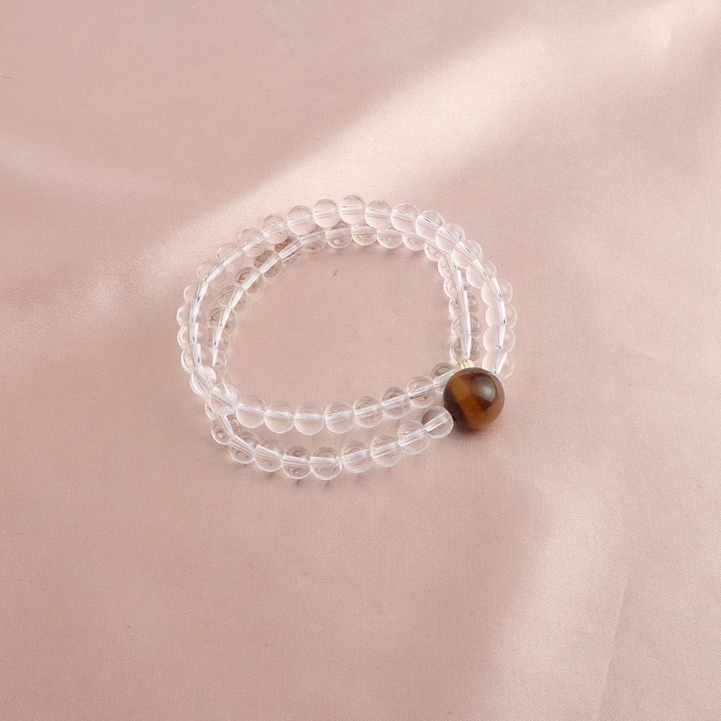 Bracelet Double Circle Natural White Moonlight Aquamarine Powder Crystal Tiger 4 Eyes Amethyst Bracelet Tide Versatile Live
