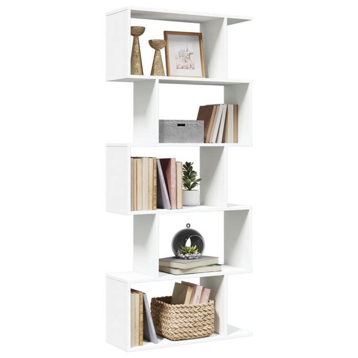 VidaXL 5-Tier Room Divider Shelf White 70x24x161 Cm, Shelf, Bookcase, Storage Shelf, 858093