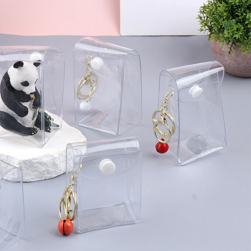 Mini Torba Ekspozycyjna na Lalki Anime Przezroczysta Portmonetka na Monety Wisiorek Kwadratowa Saszetka Organizer Portfel Klucze Szminka Słuchawki Torba do Przechowywania