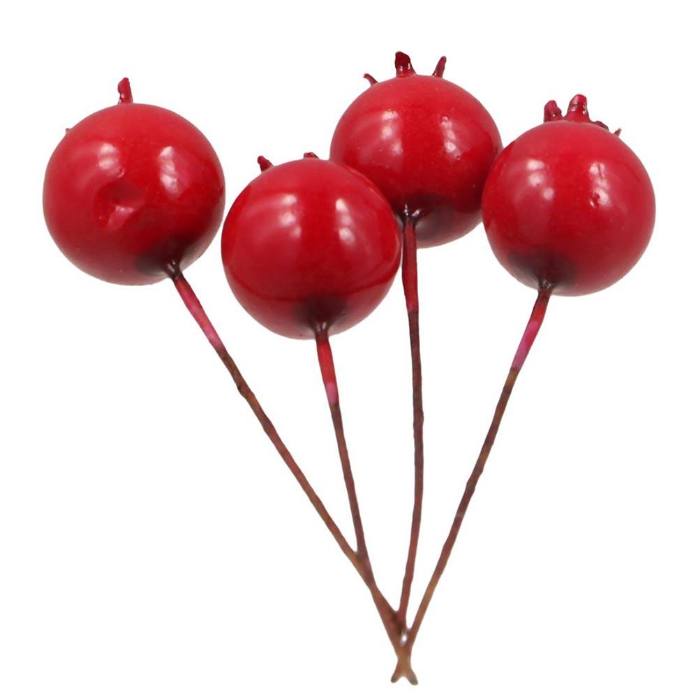Decorative With Cherry Stamen Red Christmas Vegetable Wedding Decoration Artificial Fruit Simulation Berries Fake Pomegranate