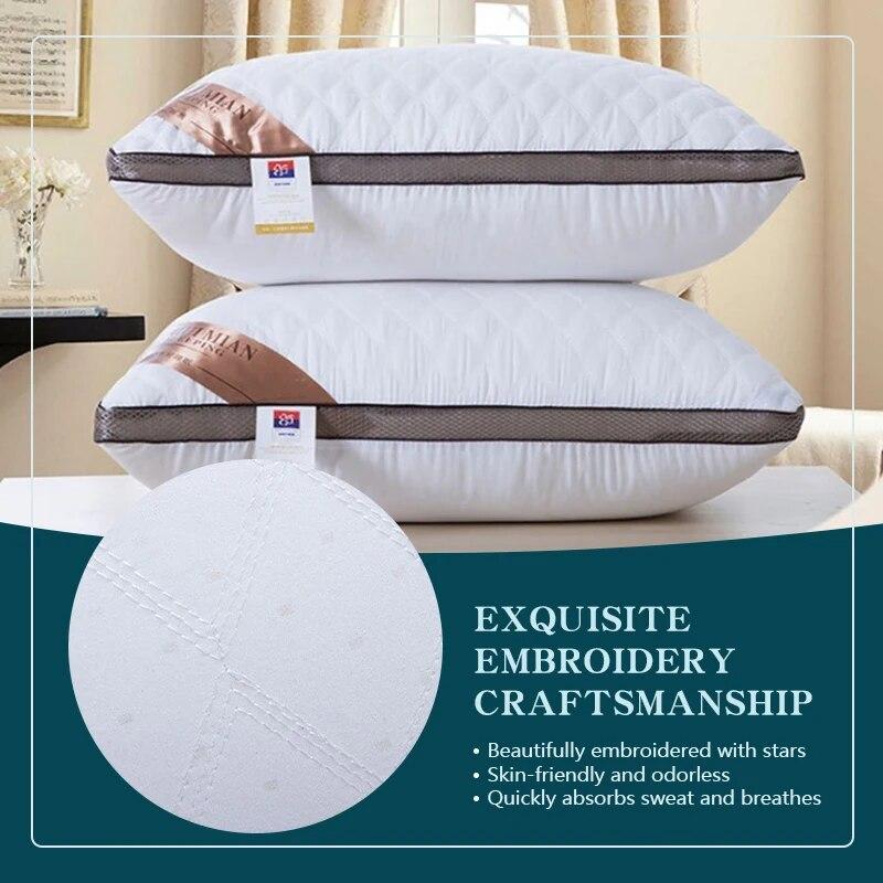 1pc Soft Quilted Pillow for Comfortable Sleep and Guest Room Decor - Perfect for Bedroom and Hotel Bedding