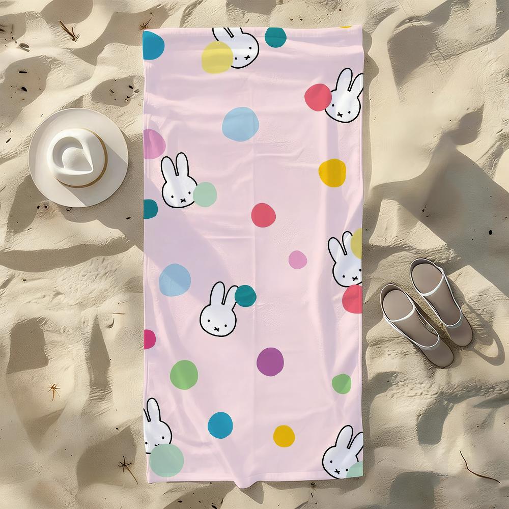 Cartoon Cute Rabbit M-Miffy Towel For Swim Yoga Gym Quick Drying Soft and skin-friendly Beach Towels All-Season