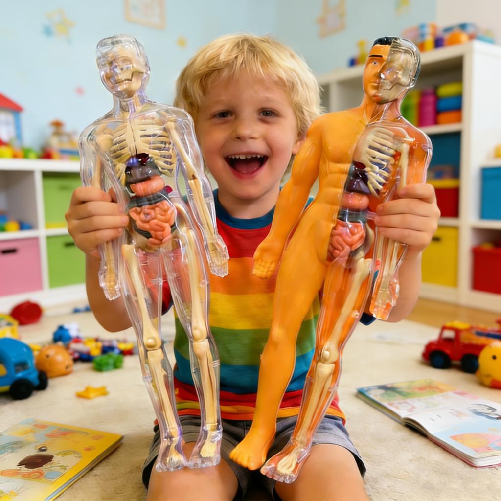 Giocattoli Educativi Scientifici per Bambini, Assemblaggio Cognitivo, Modello di Scheletro Umano e Organi, Giocattoli Puzzle di Assemblaggio Struttura Scheletrica per Bambini