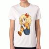 Retro Cartoon Girl Unisex's Cotton T Shirt, Pure Cotton Premium Print,Durable, Casual And Fashionable.Featuring A Cute Blond Cartoon Girl With A Bow,