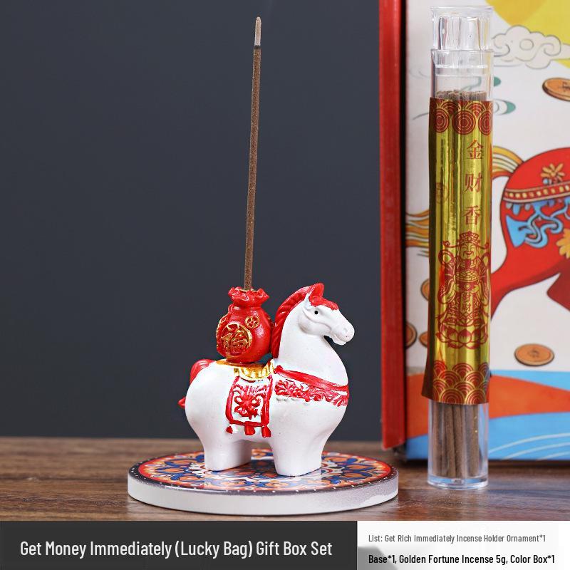 Fortune Incense Holder: Chinese Style Tea Table Ornament for Good Luck and Indoor Use