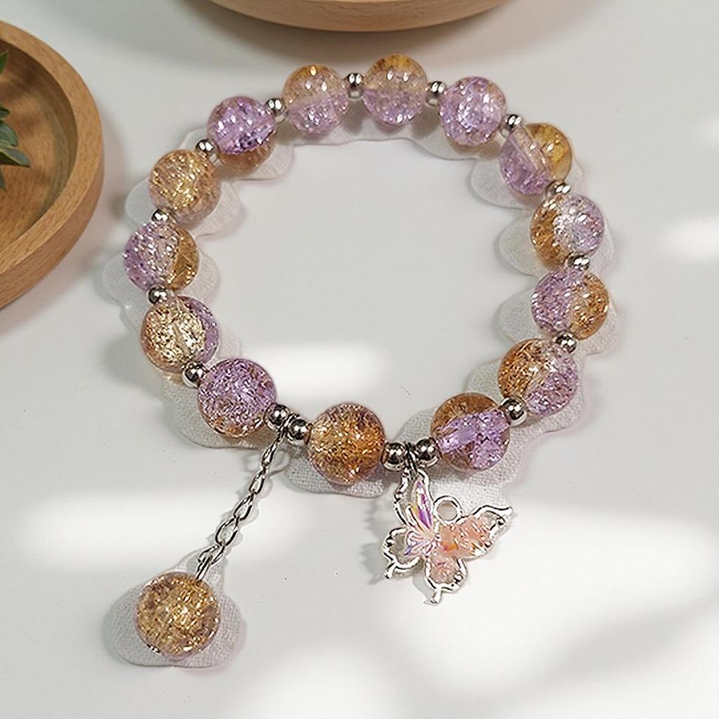 Butterfly Love Flower 10mm Handmade Beaded Bracelet - Original, Personalized, Exquisite Jewelry Gift for Friends and Newcomers