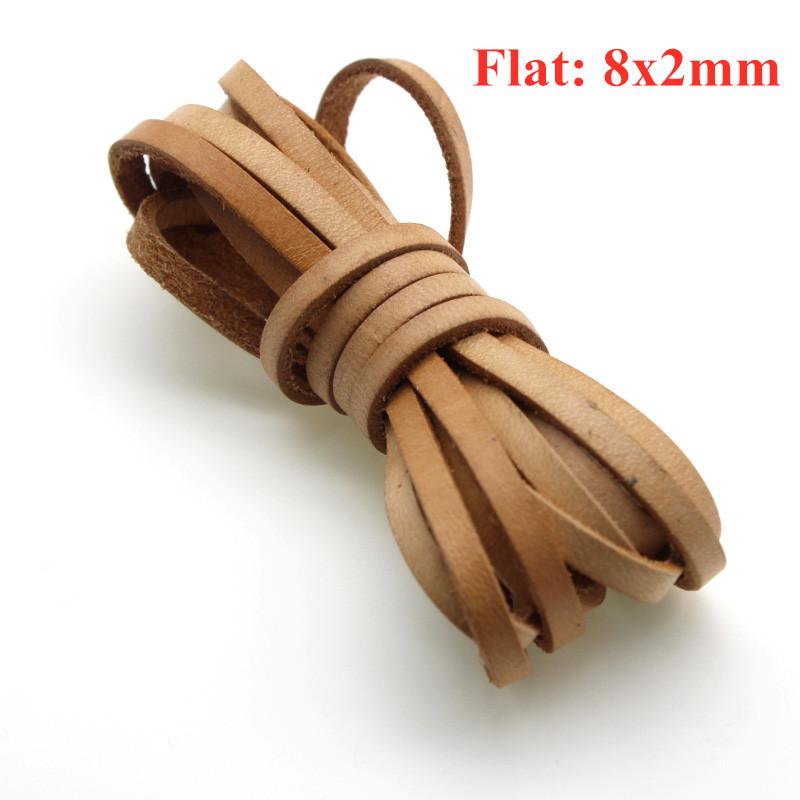 2Meter 1 2 3 4 5 6 8 mm Genuine Cow Leather Cord for Bracelet Necklace Round Flat Leather Strap Rope String DIY Jewelry Making