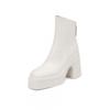 Womens Retro Luxury Chunky Heel Ankle Boots - Square Toe Platform Fashion Fall