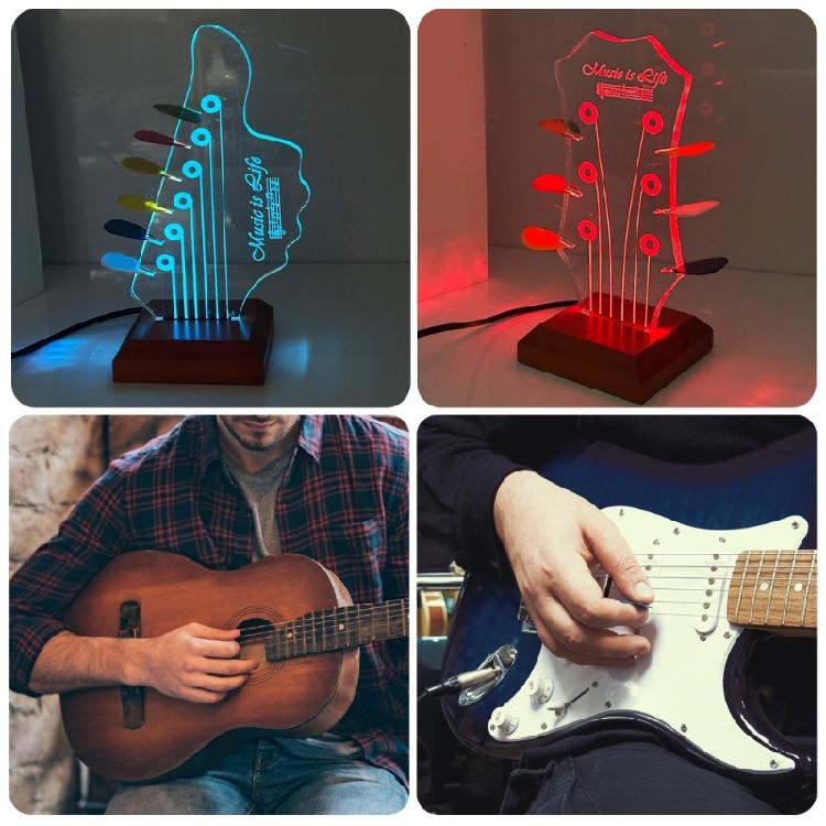 Porte-médiators de guitare avec base Porte-médiators de guitare pour le rangement et l'exposition des médiators Support de médiators de guitare en acrylique avec éclairage LED