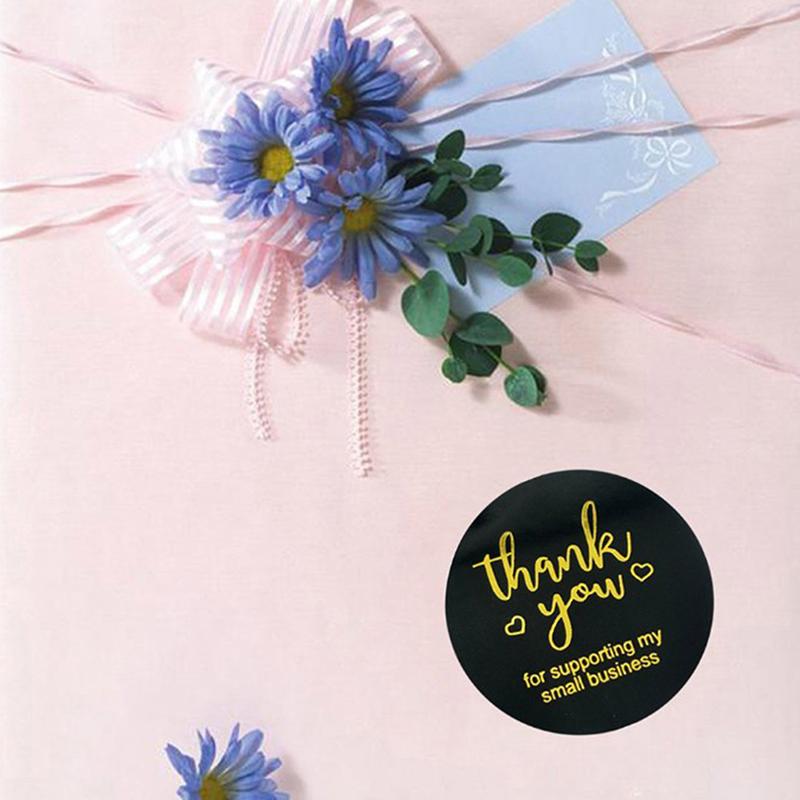 500Pcs/Roll Bronzing Paper Seal Label Thank You Stickers Custom Gift Bake Decor