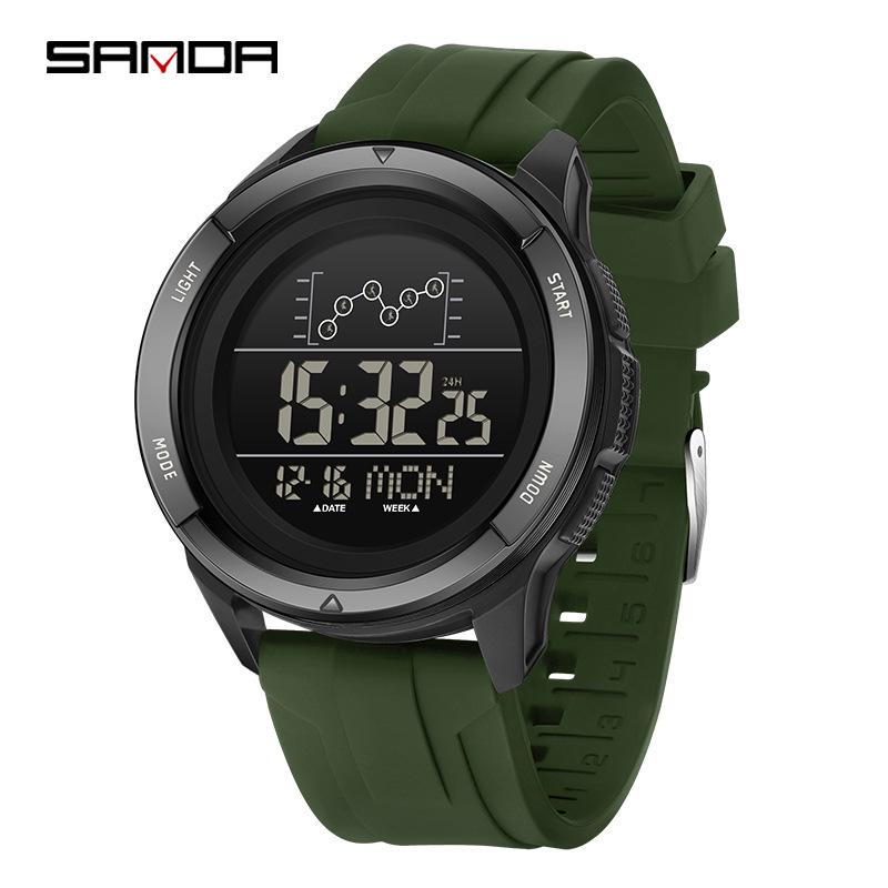 SANDA Outdoor Multifunctional Waterproof Men's Watch with Large Screen Display for Students