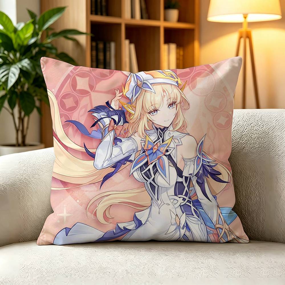 GGenshin Impact Nicole Reeyn Hexenzirkel Mage Square DoubleSided printed Pillow Case Bedroom Bedside Pillow Sofa Cushion Cover