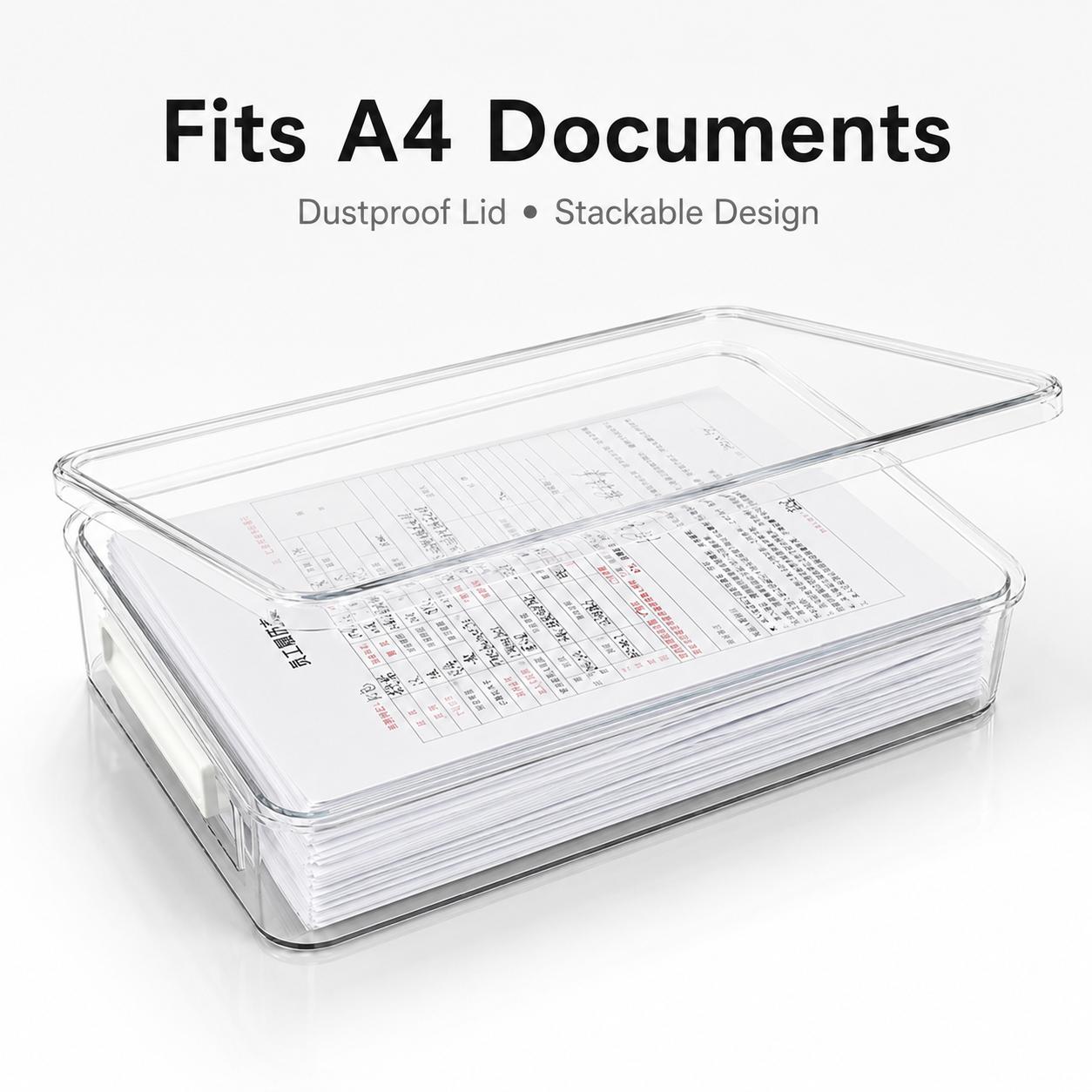 1pc Clear Acrylic A4 Storage Box