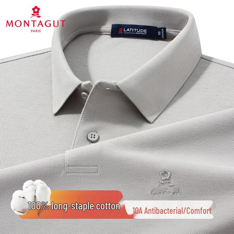 MONTAGUT Men s 100% Long-Staple Cotton Antibacterial Polo Shirt 52