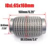 ID:65MM/75MM Auto Výfuková Trubka Teleskopická Flexibilní Spojka Ocelová Síťovina Vlnovec Nerezová Ocel Tlumič Potrubí Svařované Univerzální