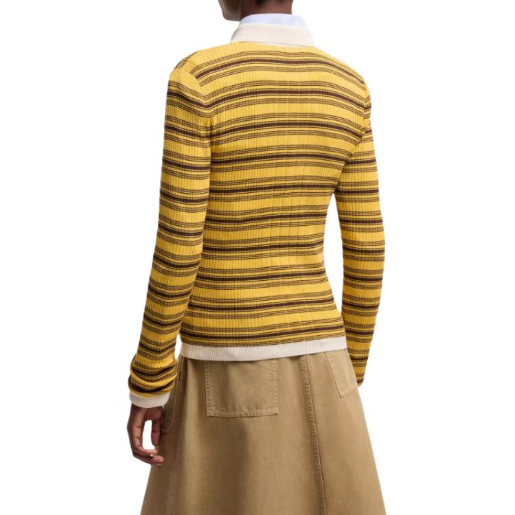 Moncler SS26 Striped Cotton Long Sleeve Shirt Women tops L10939A00004M9371F12