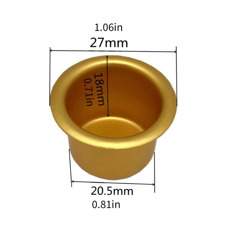 Festliche Goldene Aluminium Kerzenbecher Kerzenständer Einsätze Halter Tropfschalen Sicher für Zuhause Feiertags-Party Dekoration