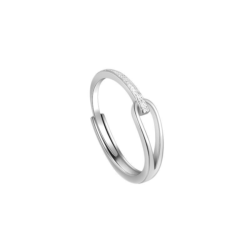 925 Sterling Silver Adjustable Women's Self-Discipline Ring – Minimalist Design for Pinky or Index Finger