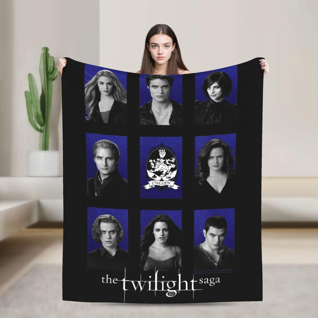 Twilight Saga Jacob Wolf Moon Loca Velvet Throw Fashion Blankets Retro Movie for Home Knitted Fashion Blanket Car Lightweight Portable Quilt