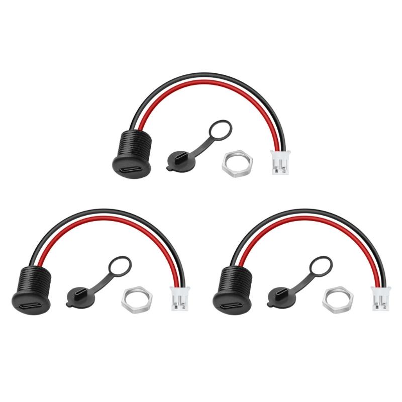 

Practical Type C Female 2.0 Terminal Adapters Featuring Dust Resistant Caps and Waterproof Nut Design Plastic Texture 1