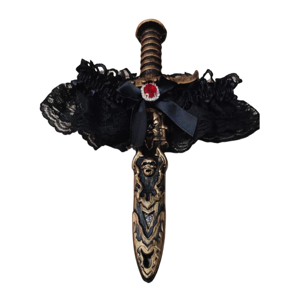 1pcs Halloween Pirate Hat Plastic Dagger Set Caribbean Costume Accessory with Black Lace Leggings Kids Party Props