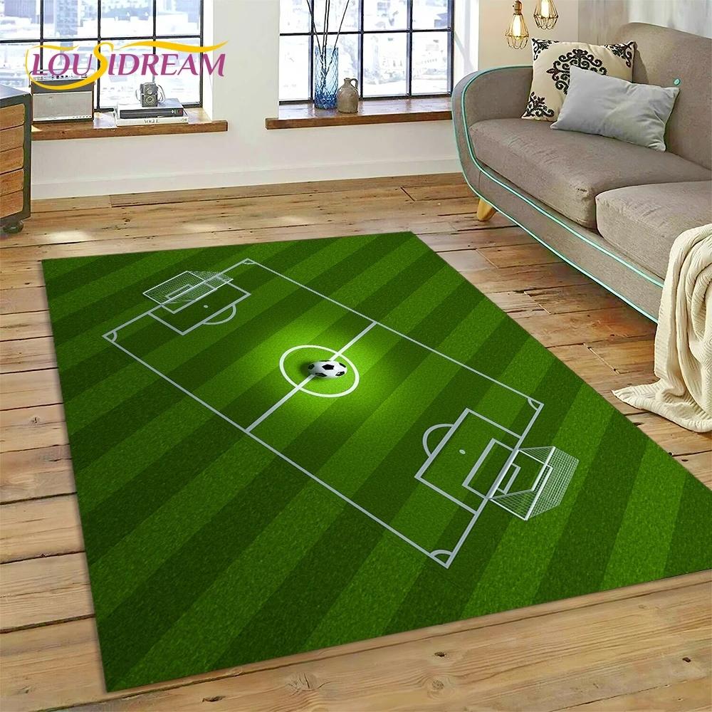 3D-Teppich mit Fußballfeld für Schlafzimmer, Wohnzimmer, Sofa-Dekoration, Kinderspiel, große Dekoration, Bodenmatte, Geschenk