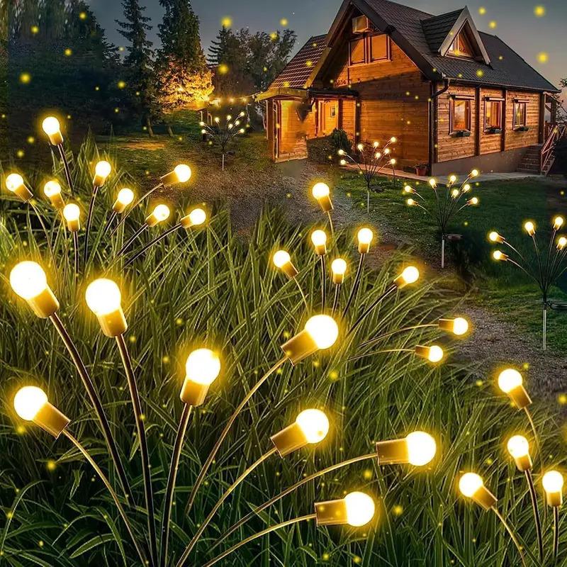 solar garden lights 10 LED solar firefly lights swaying with the wind outdoor waterproof LED lights courtyard landscape