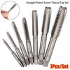 7Pcs/set Right Hand Machine Screw Thread Tap Set Straight Fluted Tapping Tool Set