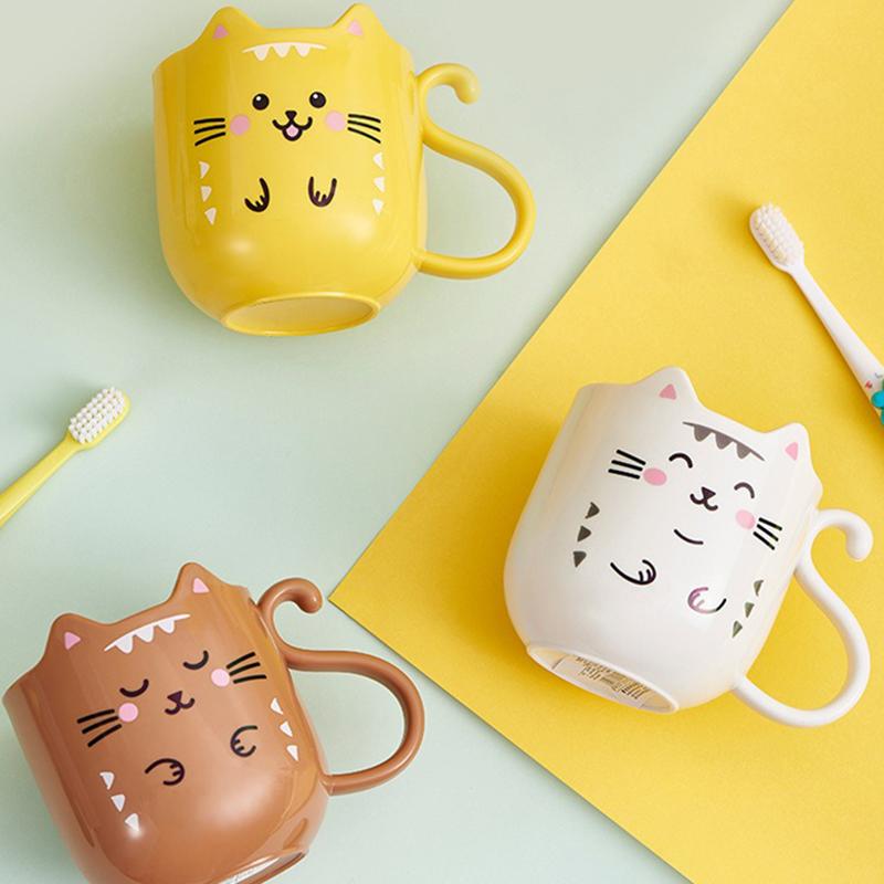 Cute Cartoon Gargle Cup for Kids Milk Coffee Cup with Handle Travel Thickened Plastic Wash Mug Perfect Gift Cup for Children