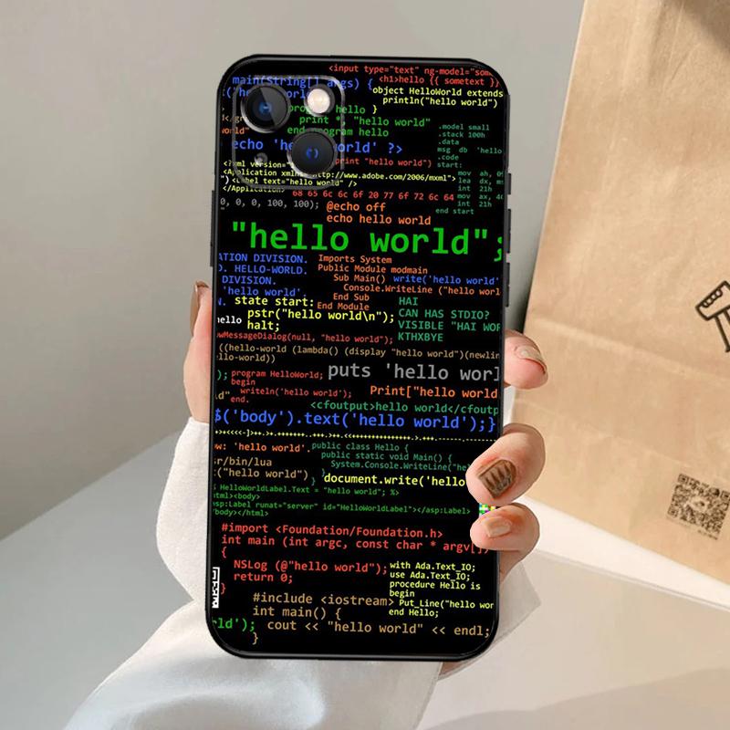 

Programming Languages Phone Case For iPhone 16 15 14 11 12 13 Pro Max Mini Plus X XS Max XR Cover Coque iPhone X XS