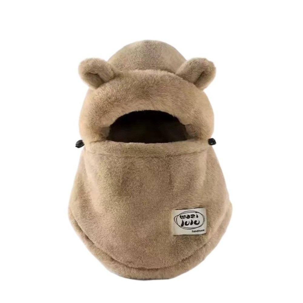 Plush Winter Integrated Scarf Cap Anti-cold Pullover Mask Cap Fashion Mask Woolen Hat Women