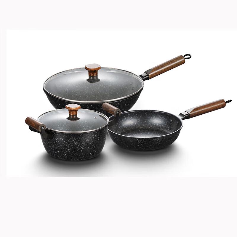 Urban Wife Raw Stone Non-stick Cookware 3-Piece Set