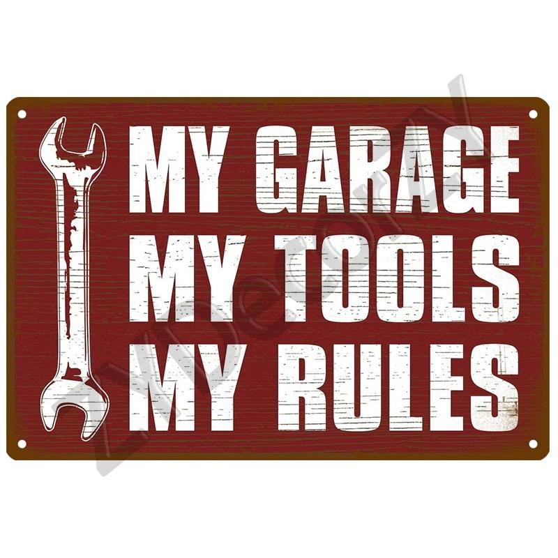 Garage Metal Sign House Plaque Metal Poster Tin Sign Plate Wall Posters Vintage Retro Aesthetic Room Decor Wall Art Decoration