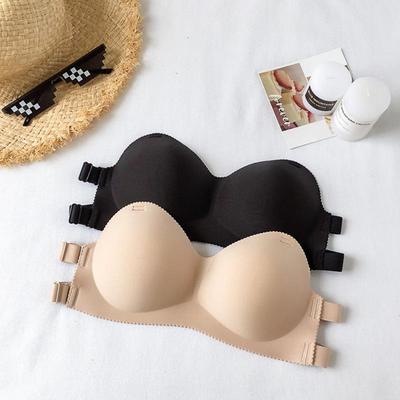 Kaka Dünner Glänzender Trägerloser Push-Up Unsichtbarer BH für Damen