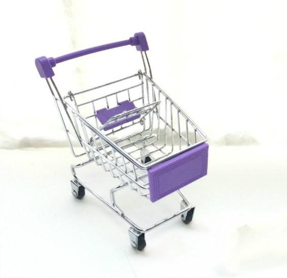 Mini supermarket nákupní vozík Stolní model Dětské hračky Domácí dekorace Miniatura