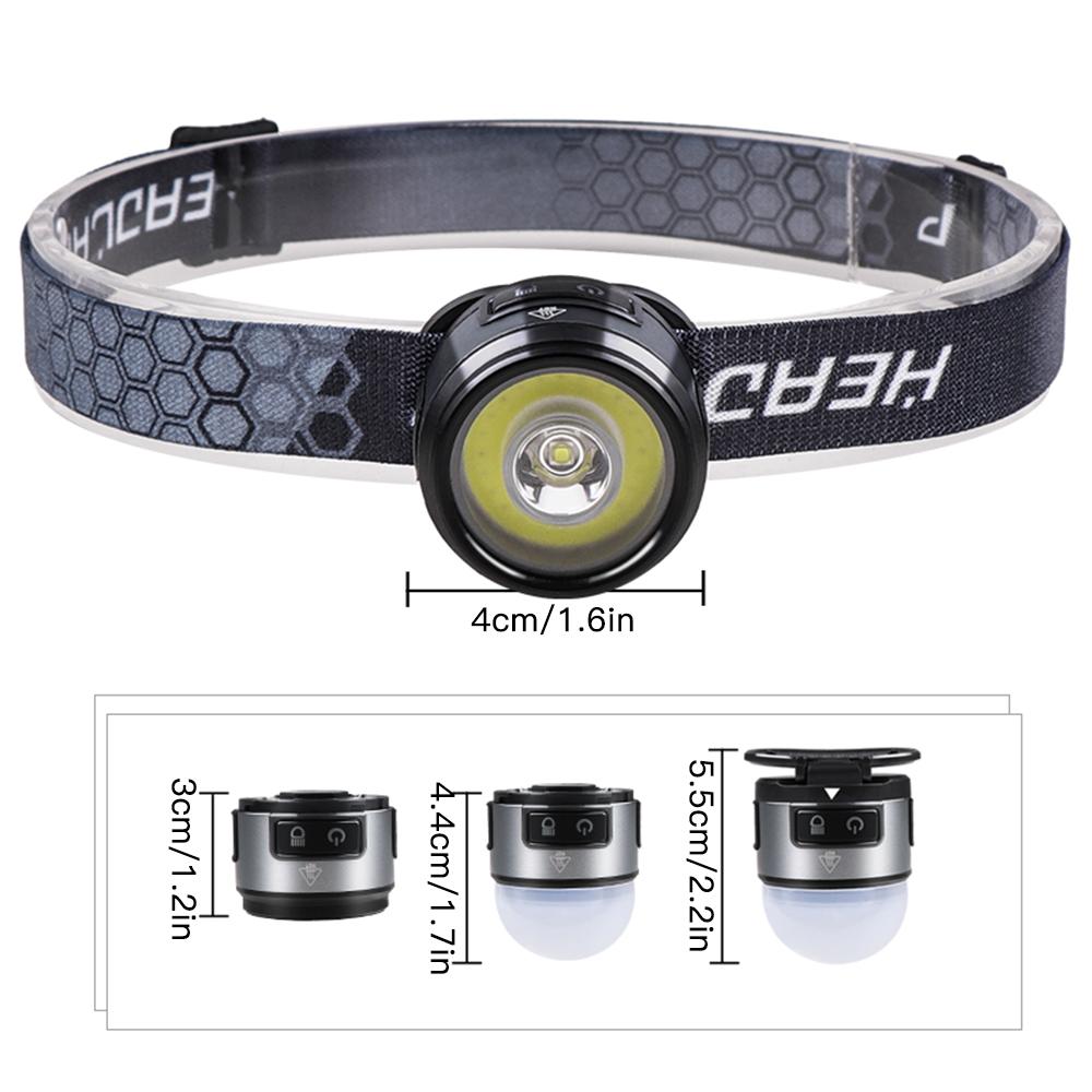Super Bright LED Hd Lamp Outdoor Rechargble Flashlight Hdlamp Work Light with Hat Clip and Magnet for Camping Hiking Cycle Running Fishing
