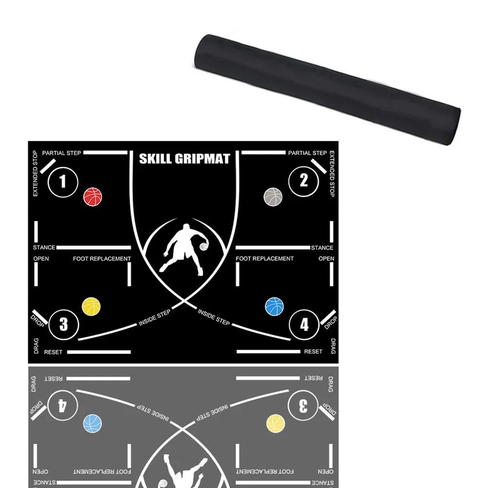 Basketball Dribble Trainer Non-Slip Basketball Footstep Mat Shock Absorbing Silent Dribble Training Mat for Home Kids Training