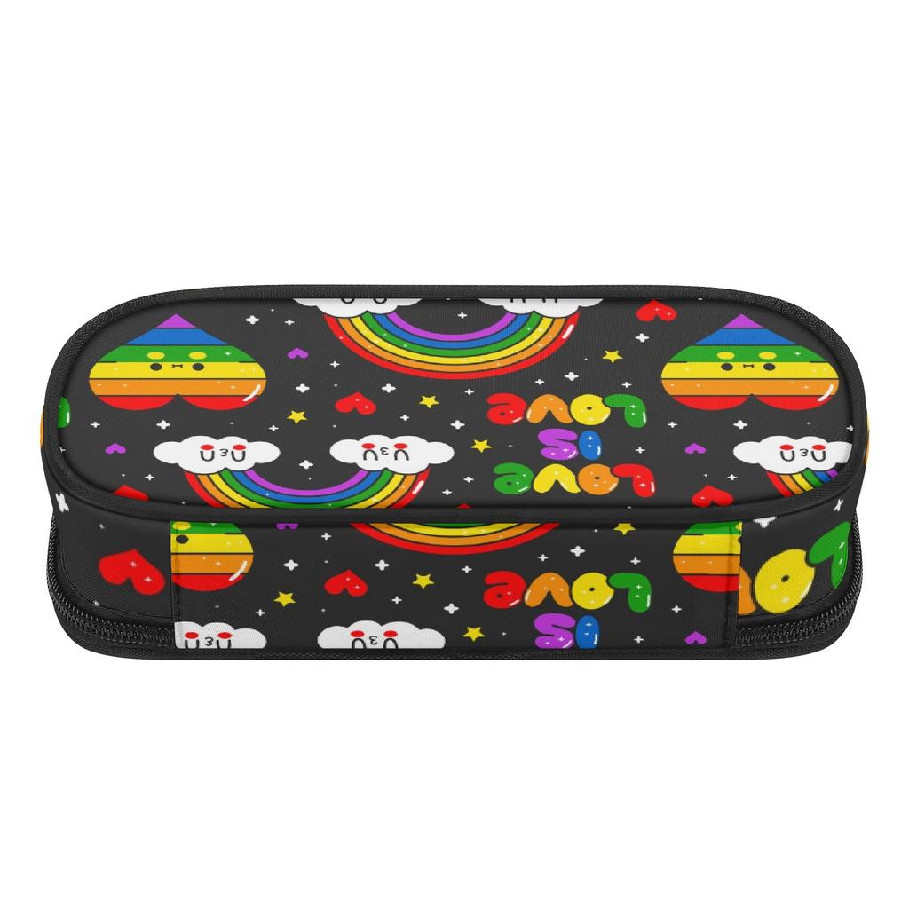 Pencil Bag Easy Open Zipper Organized Storage 300D Polyester with Mesh Pocket Removable Divider and Pen Slots for Classroom Use