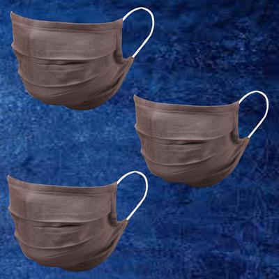 Mascarillas Faciales de Algodón Suave Touchstone Reutilizables Lavables a Máquina Tejido de Doble Capa Hecho a Mano para mujeres, hombres. (Paquete de 3). gris