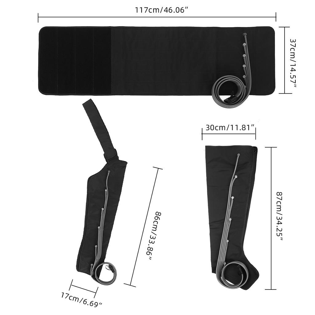 AC220V Electric Air Compression Massager 6 Air Bags Waist Leg Pump Wraps Foot Ankles Calf Massage Presoterapia Pain Relaxation