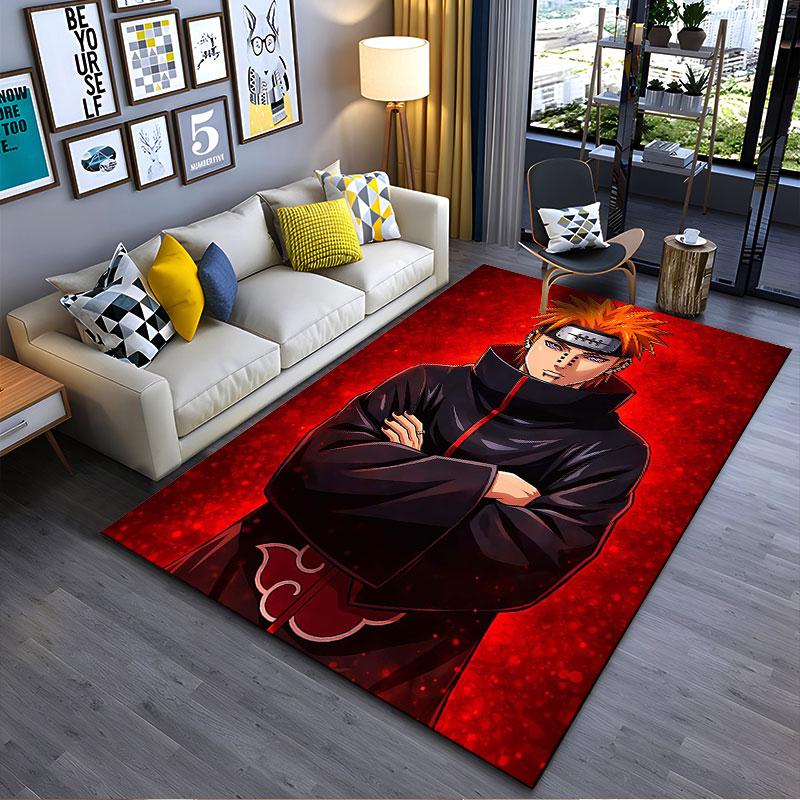 Red-Themed Anime Character Carpet suitable as a non-slip mat for the living room or bedroom sofa