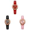 Love Heart Shape Womens Quartz Watch With Pu Strap For Fashion Ladies