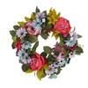 Zhongran Spring Peony Small Daisy Wreath Wreath Wall Decoration Home Silk Flower Dead Branch Decoration Wreath Door Hanging Props