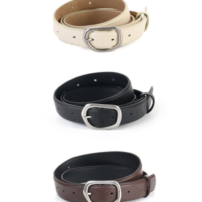 nick&NICOLE MIDDLE BUCKLE LEATHER BELT_3 COLOR