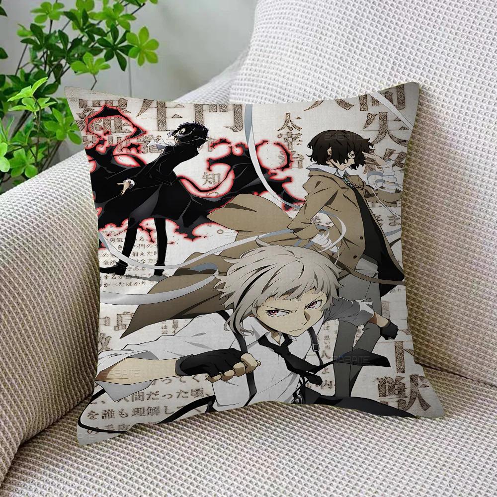 B-Bungo Stray Dogs Anime Kissen Anime Kissen Sofa Bett Kopfkissenbezug Kissenbezug 45x45 Cm Mode
