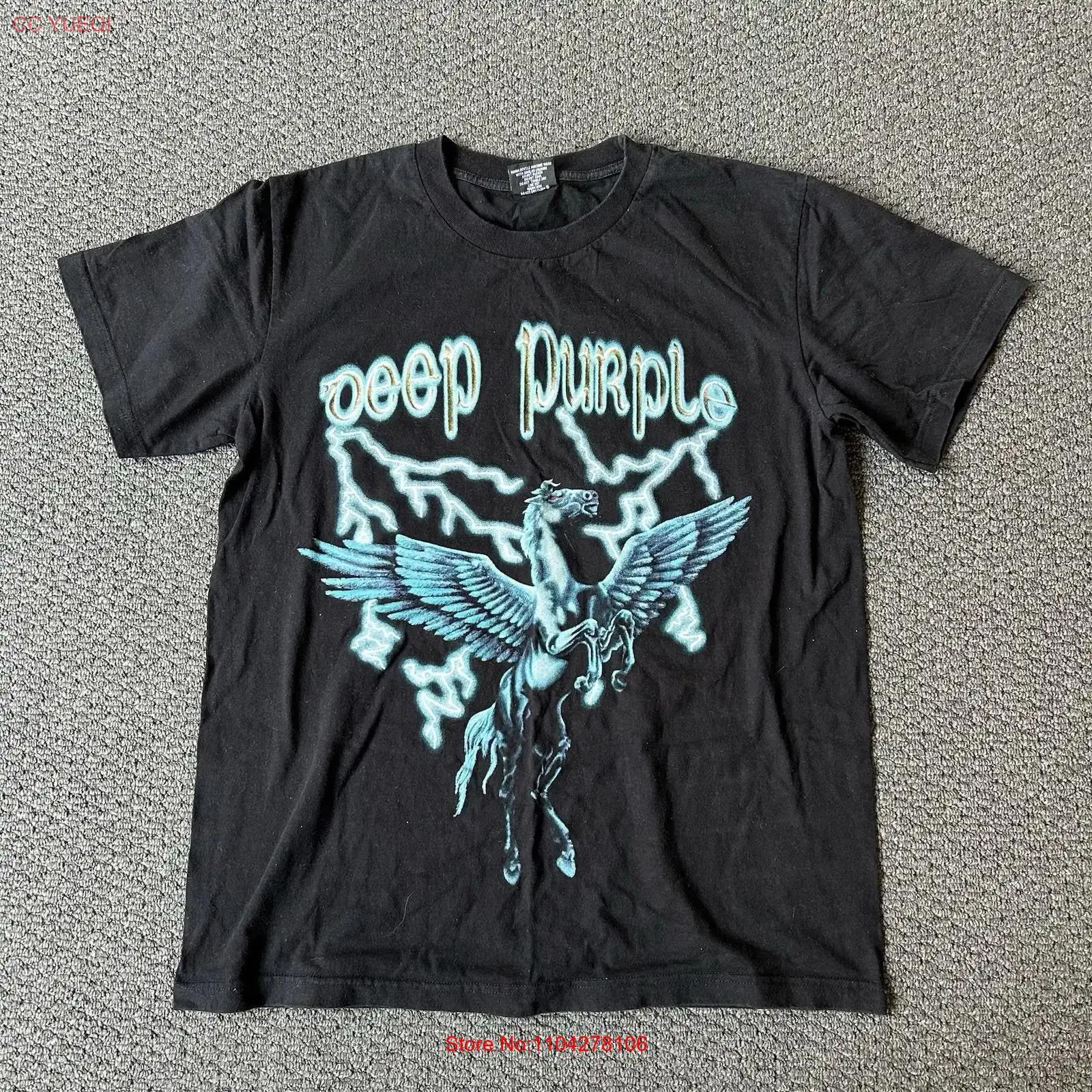 

Deep Purple Vintage Band T Shirt Size Large Men s Black Double Side vintage Washed streetwear designer clothes Unisex 5XL різнокольоровий